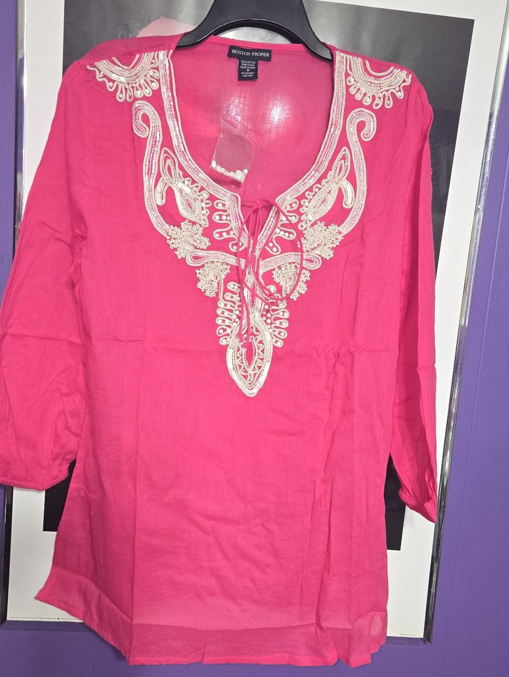 Boston Proper Exotic Gateway Tunic M NWT